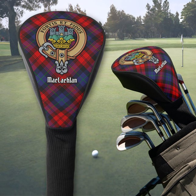 Clan MacLachlan Crest over Tartan Golf Head Cover (Creator Uploaded)