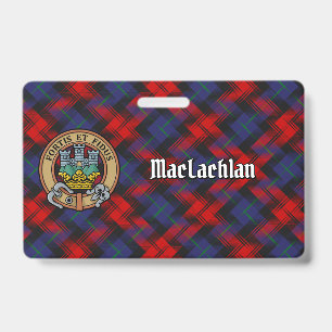 Clan MacLachlan Crest over Tartan ID Badge