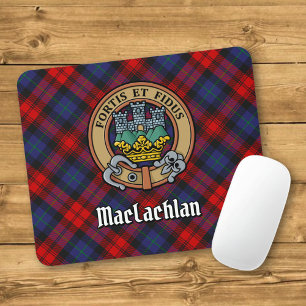 Clan MacLachlan Crest over Tartan Mouse Pad