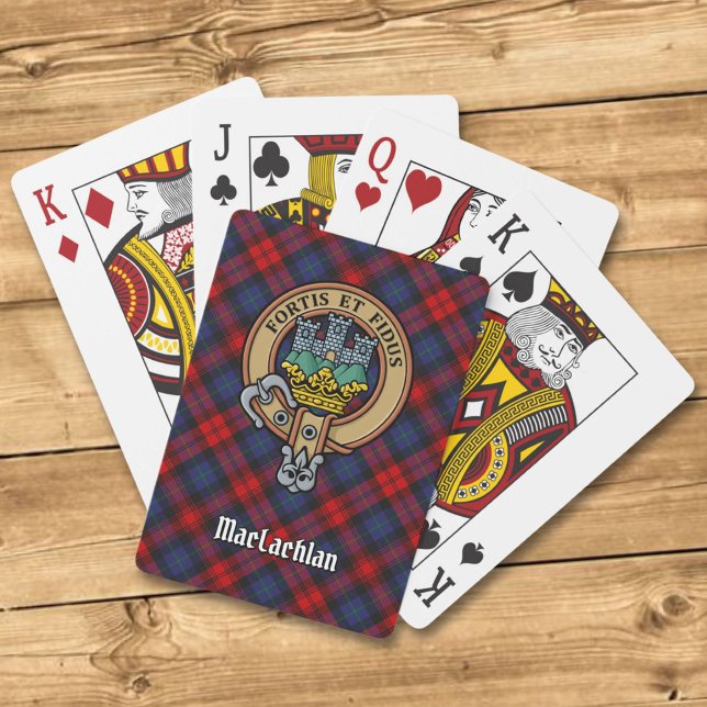 Clan MacLachlan Crest over Tartan Playing Cards (Creator Uploaded)
