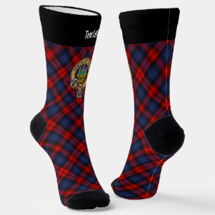Clan MacLachlan Crest over Tartan Socks