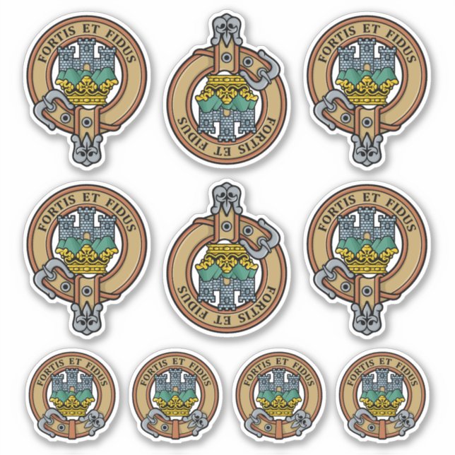 Clan MacLachlan Crest Sticker Set (Front)