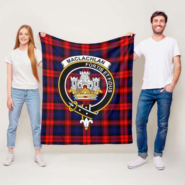 Clan MacLachlan Modern Tartan Plaid Fleece Blanket (In Situ)