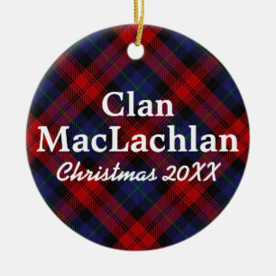 Clan MacLachlan Scottish Tartan Ceramic Tree Decoration