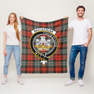 Clan MacLachlan Weathered Tartan Plaid Fleece Blanket