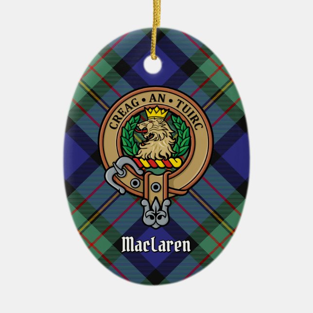 Clan MacLaren Crest Ceramic Tree Decoration (Front)