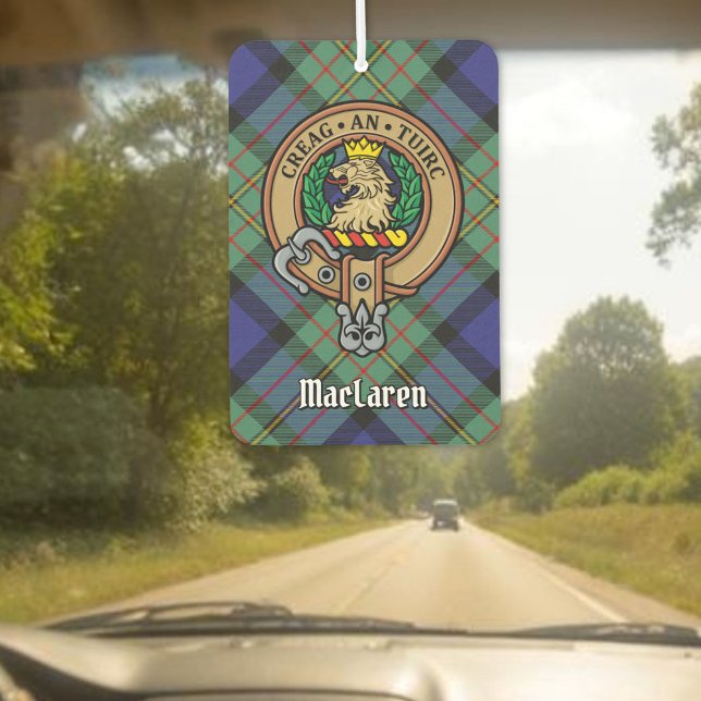 Clan MacLaren Crest over Tartan Car Air Freshener (Creator Uploaded)