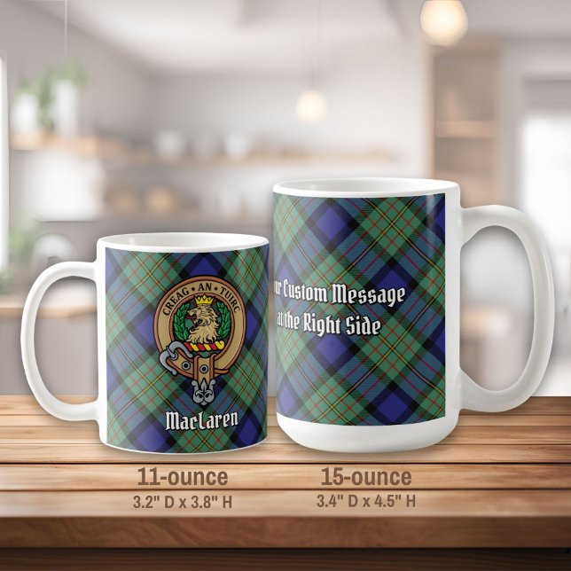 Clan MacLaren Crest over Tartan Coffee Mug (Creator Uploaded)