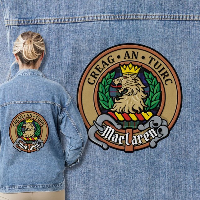 Clan MacLaren Crest over Tartan Denim Jacket (Creator Uploaded)