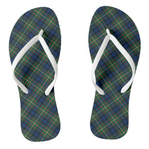 Clan MacLaren Tartan Blue and Green Scottish Plaid Jandals