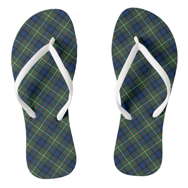 Clan MacLaren Tartan Blue and Green Scottish Plaid Jandals (Footbed)