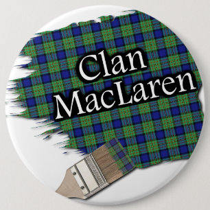 Clan MacLaren Tartan Paint Brush 6 Cm Round Badge