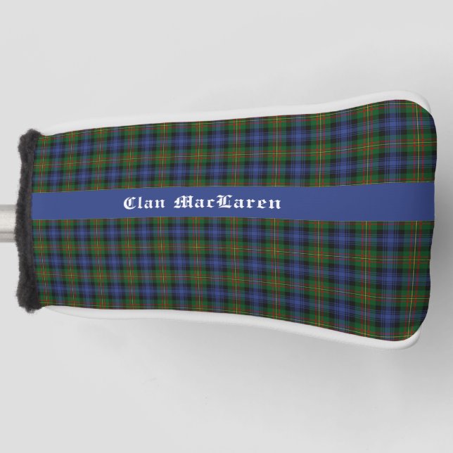 Clan MacLaren Tartan Plaid  Customisable  Golf Head Cover (Front)