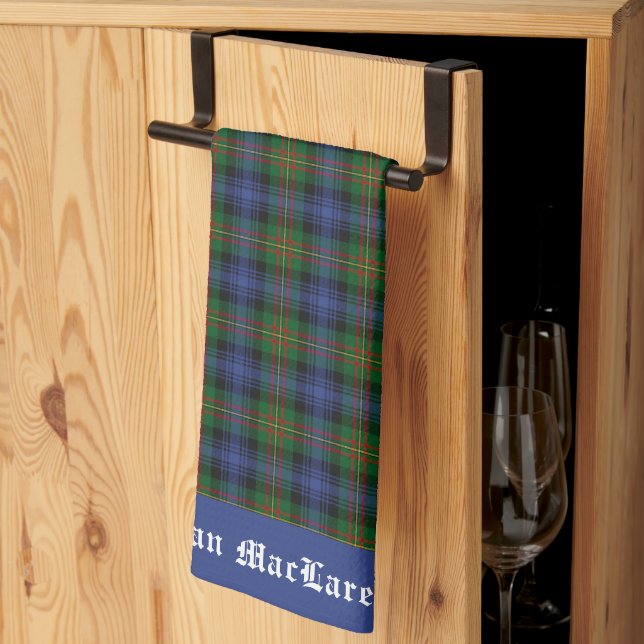 Clan MacLaren Tartan Plaid  Customisable  Tea Towel (Thirds Fold)