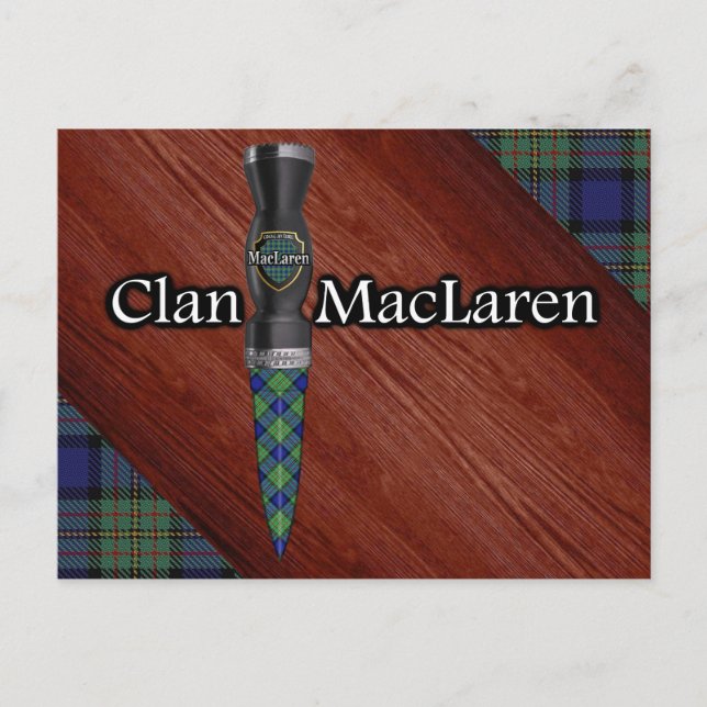 Clan MacLaren Tartan Sgian Dubh Blade Postcard (Front)