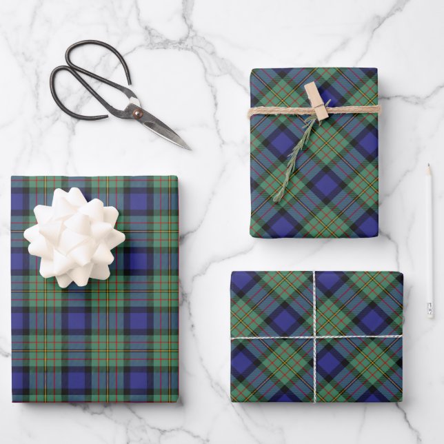 Clan MacLaren Tartan Wrapping Paper Sheet (Front)