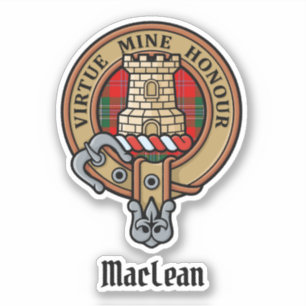 Clan MacLean Crest over Tartan