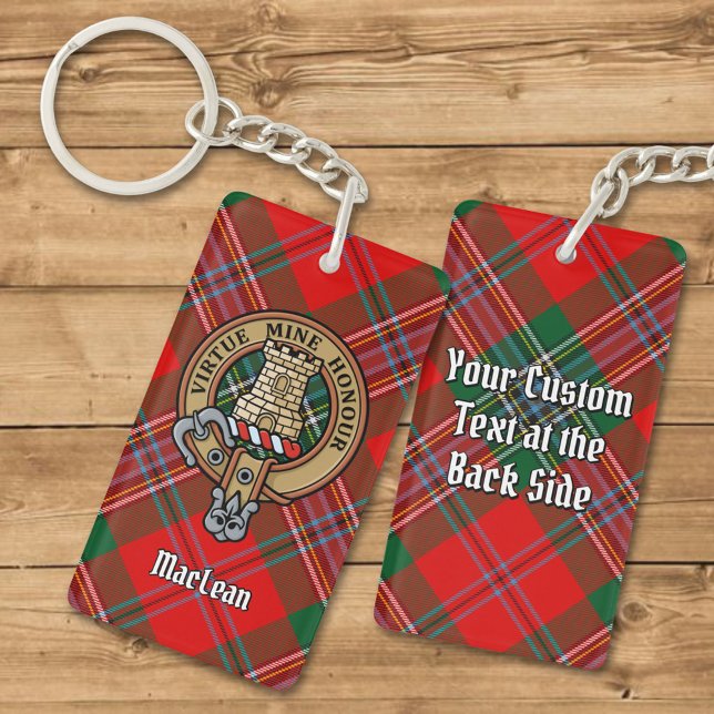 Clan MacLean Crest over Tartan Key Ring (Creator Uploaded)