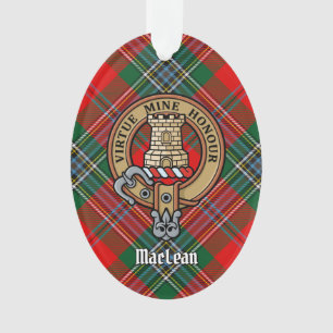 Clan MacLean Crest over Tartan Ornament