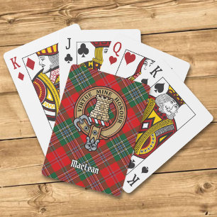 Clan MacLean Crest over Tartan Playing Cards