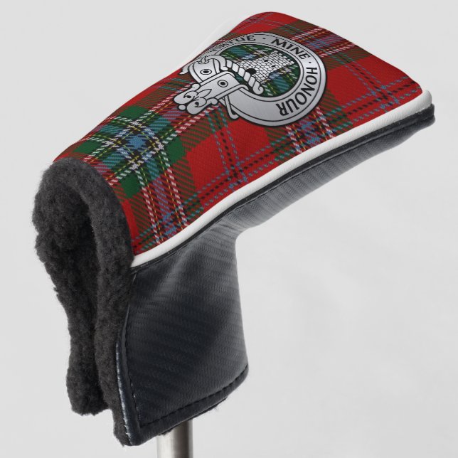 Clan MacLean Crest & Tartan Golf Head Cover (3/4 Front)