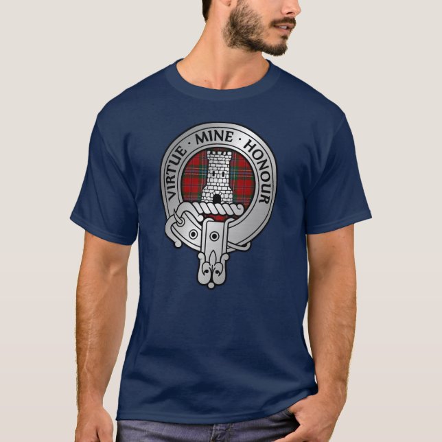Clan MacLean Crest & Tartan T-Shirt (Front)
