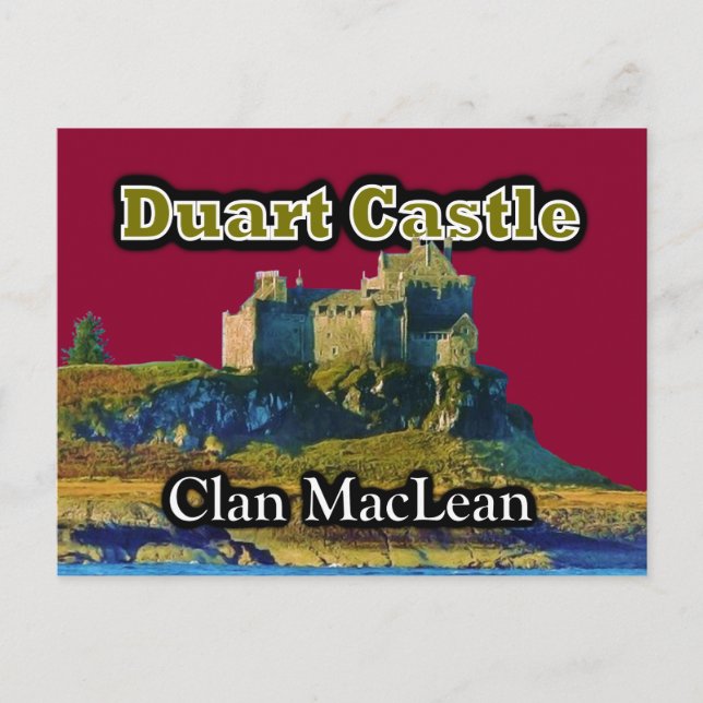 Clan MacLean Duart Castle Customise Sky Colour Postcard (Front)