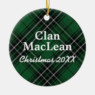 Clan MacLean Scottish Tartan Ceramic Tree Decoration