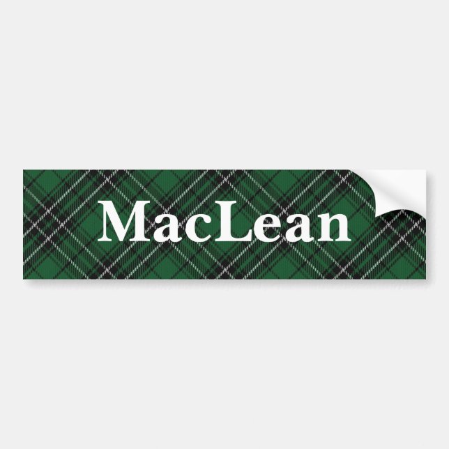 Clan MacLean Tartan Customise Your Name Bumper Sticker (Front)