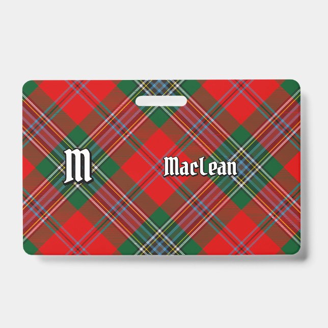 Clan MacLean Tartan ID Badge (Front)