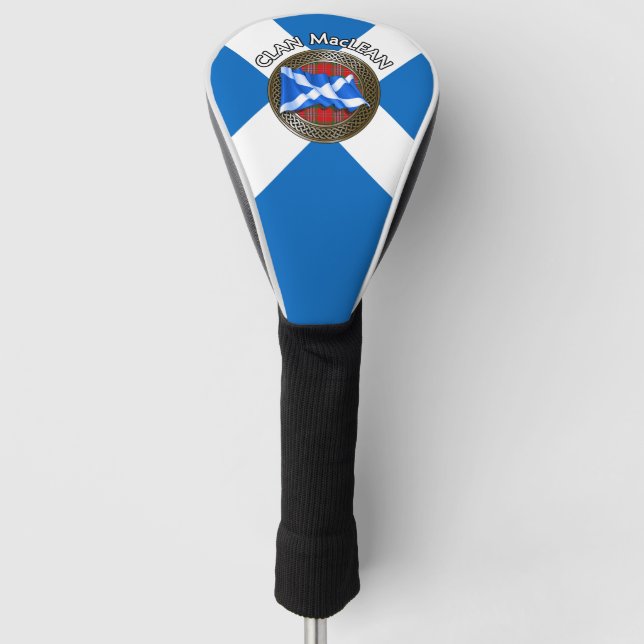 Clan MacLean Tartan Knot & Flag Golf Head Cover (Front)