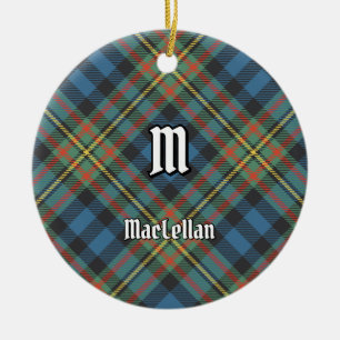 Clan MacLellan Ancient Tartan Ceramic Tree Decoration