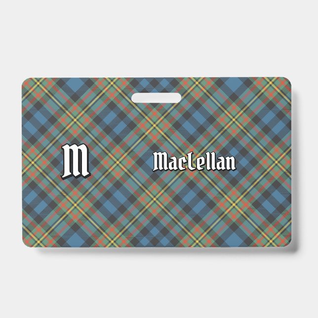 Clan MacLellan Ancient Tartan ID Badge (Front)
