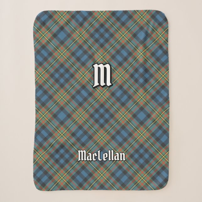 Clan MacLellan Ancient Tartan Sherpa Blanket (Front)