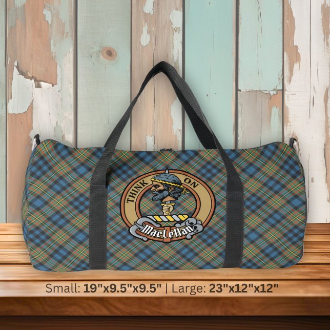 Clan MacLellan Crest over Ancient Tartan Duffle Bag (Creator Uploaded)