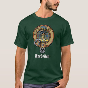 Clan MacLellan Crest over Ancient Tartan T-Shirt