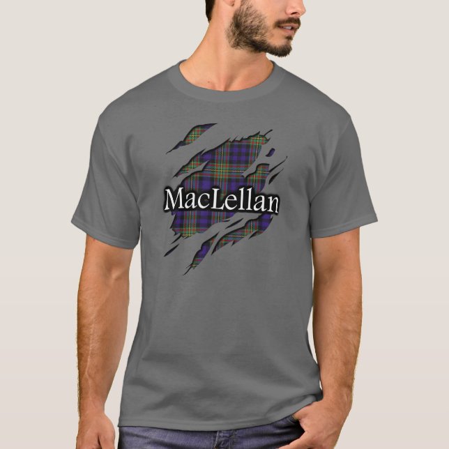 Clan MacLellan Tartan Torn Shirt (Front)