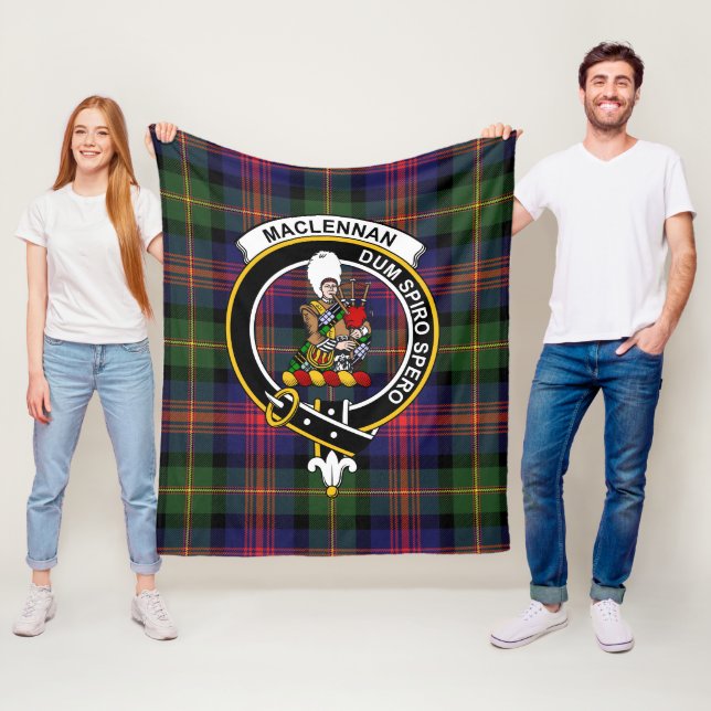 Clan MacLennan Tartan Plaid Fleece Blanket (In Situ)