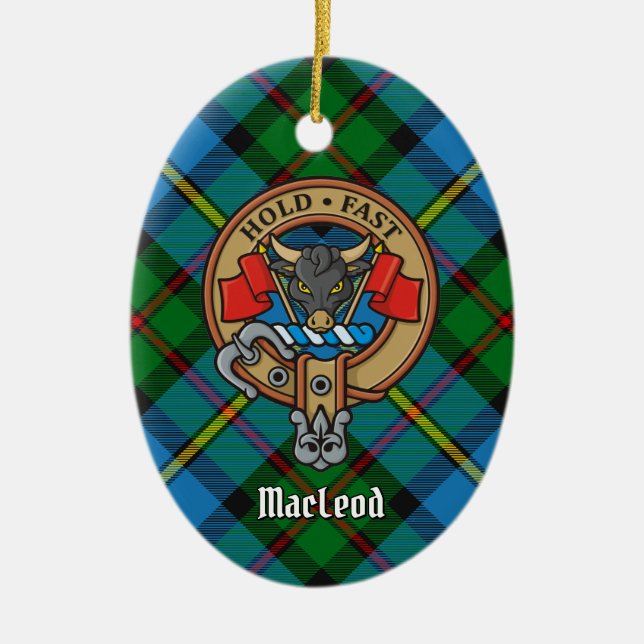 Clan MacLeod Crest Ceramic Ornament (Front)