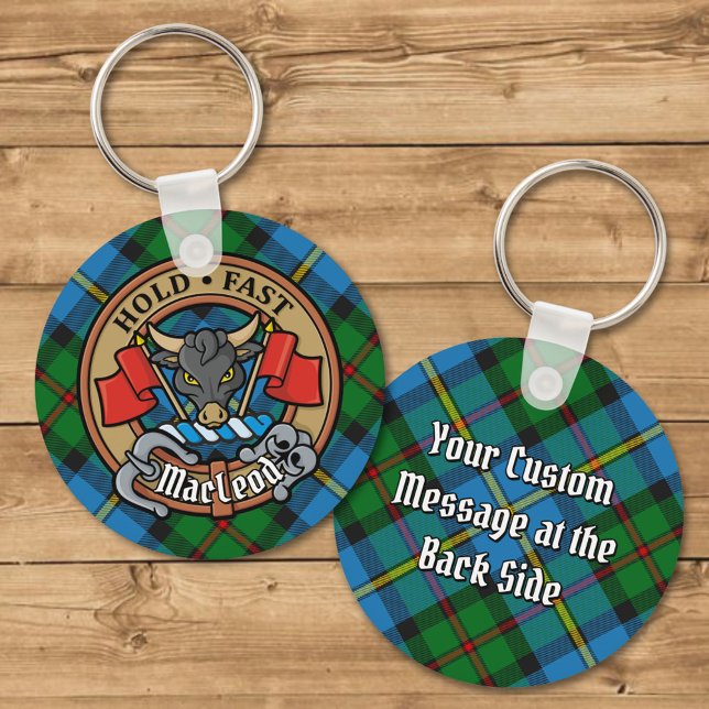 Clan MacLeod Crest over Hunting Tartan Key Ring (Creator Uploaded)