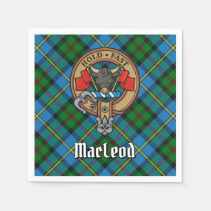 Clan MacLeod Crest over Hunting Tartan Napkin