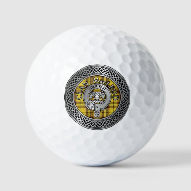 Clan MacLeod Crest & Tartan Knot Golf Balls (Front)