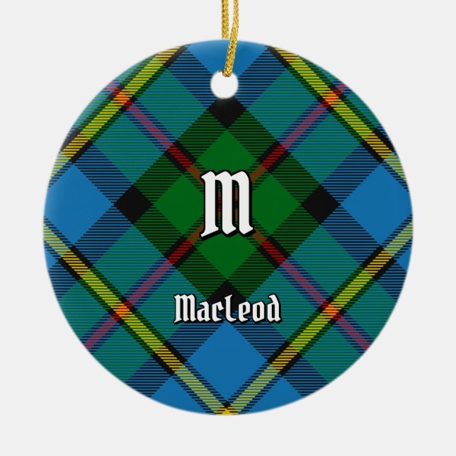 Clan MacLeod Hunting Tartan Ceramic Tree Decoration (Front)