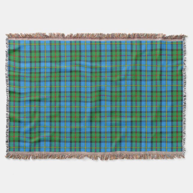 Clan MacLeod of Harris Tartan Design Throw Blanket (Front)