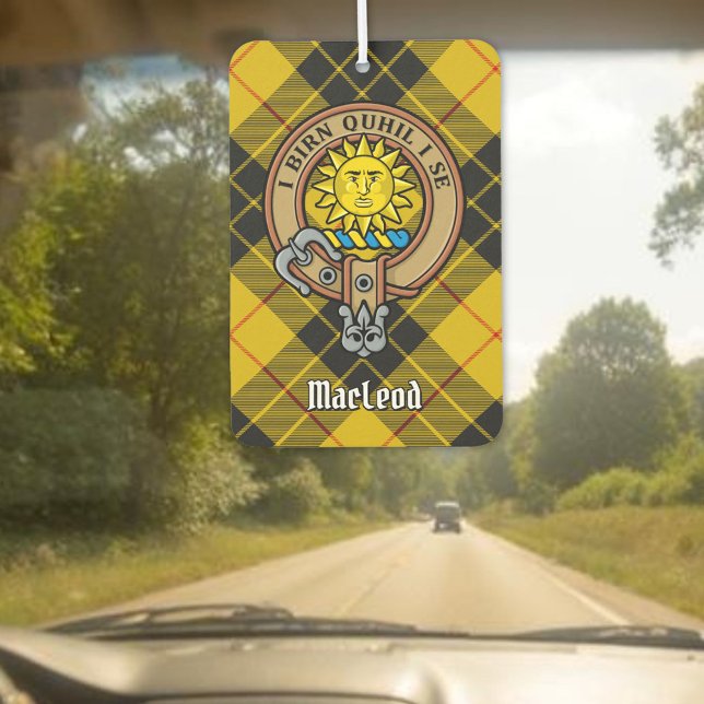 Clan MacLeod of Lewis Crest over Tartan Car Air Freshener (Creator Uploaded)