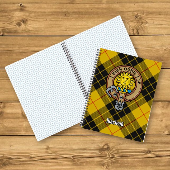 Clan MacLeod of Lewis Crest over Tartan Notebook (Creator Uploaded)