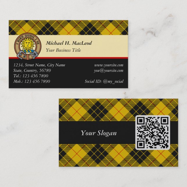 Clan Macleod of Lewis Tartan Business Card (Front/Back)