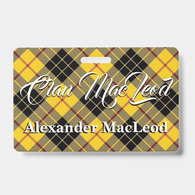 Clan MacLeod of Lewis Tartan ID Badge (Front)
