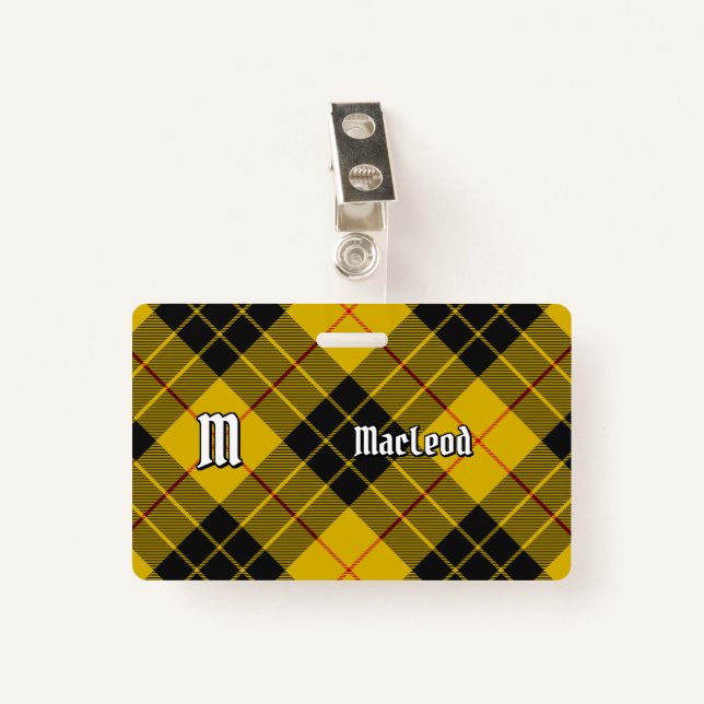 Clan Macleod of Lewis Tartan ID Badge (Front with Clip)