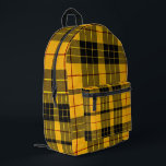 Clan MacLeod of Lewis Yellow Black Scottish Tartan Printed Backpack<br><div class="desc">Amazing Clan MacLeod of Lewis yellow and black tartan design. Abstract ancient colors plaid pattern. Classic cool Scottish print.</div>